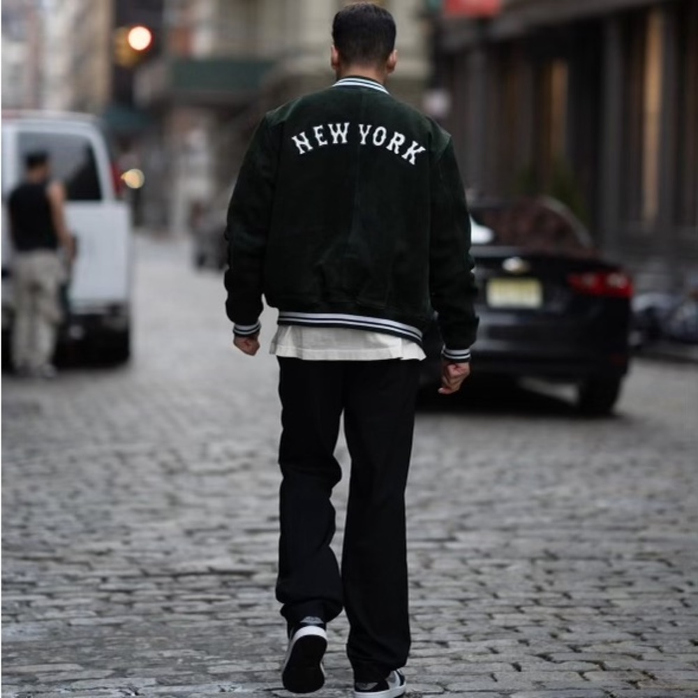 Kith MLB for New York Mets Suede Bomber Jacket